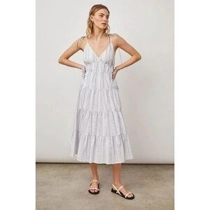 Rails White Striped Midi Dress